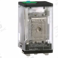 SCHNEIDER General Purpose Relay: Socket Mounted, 10 A Current Rating, 24V DC, 3PDT, C Socket (MPN 788XCXRM4L-24D). Key specifications — Brand: SCHNEIDER; Base Type: Square; Mounting Style: Plug-In; Pin Shape: Flat; Electrical Connection: Blade Terminal; Manufacturer Part Number: 788XCXRM4L-24D; Operating Current: 10 A at 28V DC-1 (1 NO Resistive Load Conforming to IEC); Series: 788R Series.
