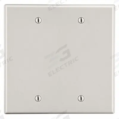 HUBBELL Wall Plate: Blank, 2 Gang, Almond - General Purpose Wall Plates