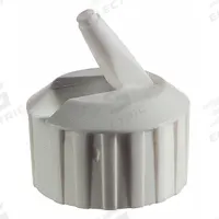 Cap: 28 mm Dia, White, Polyethylene, Unlined, 28-400 mm Screw Closure Size, 1,800 Closures Included (MPN CAP-00348). Key specifications — Closure Type: Dispensing; Clarity: Colored; Product Type: Flip Top Dropper Cap; Septa Included: No; Vented: No; Screw Closure Size: 28-400 mm; Brand: QORPAK; Closure Color: White.