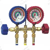 IMPERIAL Manifold Gauge: 2 Valves, 3 Hoses, Series 400, For R-22/R-404A/R-410A (MPN 421-C). Key specifications — Product Type: Manifold Gauge Set; For Refrigerant Type: R-410A; Brand: IMPERIAL; Gauge Boots: Yes.