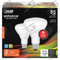FEIT ELECTRIC Compact LED Bulb: LED, BR30, Medium Screw (E26), 12.2 W Watt, 2700K, Frosted, 120V AC (MPN BR30DMHO/927CA/2). Key specifications — Bulb Finish: Frosted; Color Temperature: 2700K; Shatter-Resistant: No; Brand: FEIT ELECTRIC; Voltage: 120V AC; Bulb Shape: BR30.