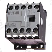 EATON Miniature IEC Magnetic Contactor: Non-Reversing, 3 Poles, 3NO Contacts, 6 A, 12V AC Coil (MPN XTMC6A10R). Key specifications — attr945107: EATON; attr972381: Yes.