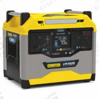 CHAMPION POWER EQUIPMENT Portable and Inverter Generator: 1,600 W Rated Watt, 3,200 W Surge Watt (MPN 100594). Key specifications — Parallel Configuration Capable: Yes; Includes: AC Charge Cable; Includes Wireless Charging: No.