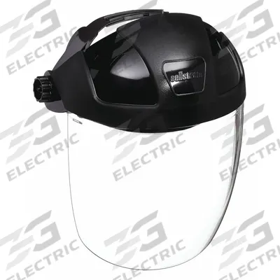 SELLSTROM Face Shield: Clear, Anti-Fog, Reusable, 12 1/8 in Visor Wd, 9 in Visor Ht - General Purpose Single-Crown Face Shields