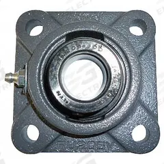NTN 4 Bolt Flange Bearing: Radial Ball, 2 in Bore, Cast Iron, Eccentric Collar, 5 21/32 in Lg (MPN UELFU-2SM). Key specifications — Bore Type: Cylindrical; Brand: NTN; Lubricant Material: NLGI #3 Equivalent; Mounting Bolt Size: 5/8 in; System of Measurement: Inch.