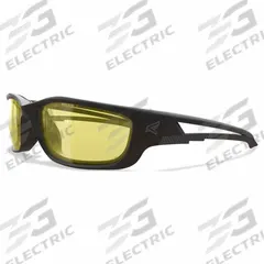 EDGE EYEWEAR Safety Glasses: Yellow Lens, Full-Frame, Metal Detectable, Black Frame (MPN SK-XL112). Key specifications — Brand: EDGE EYEWEAR; Frame Color: Black; Lens Color: Yellow.