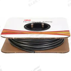 3M Heat Shrink Tubing: 0.19 in I.D. Before Shrinking, 0.09 in I.D. After Shrinking, 100 ft Lg, Black (MPN FP301-3/16-100'-BLACK-SPOOL). Key specifications — Color: Black; Brand: 3M.