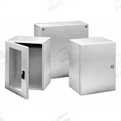 HOFFMAN Enclosure: 304 Stainless Steel, 5 in x 5 in x 5 in, NEMA 12/4/4X, Solid Cover, Hinged (MPN LHC151512SS). Key specifications — Brand: HOFFMAN; Closure Method: 1/4-Turn Latch; Enclosure Material: 304 Stainless Steel; Knockouts: Not Included.