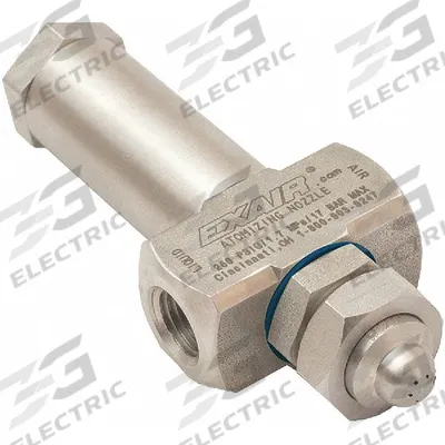 EXAIR Atomizing Spray Nozzle: Pressure, 0.3 scfm, Wide Angle Round, 1/4 in FNPT - Internal Mix Air-Atomizing Spray Nozzles