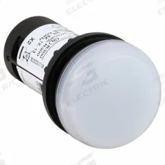 EATON Flush Panel Light: 22 mm Panel Mounting Hole Dia, LED, White, Flush Head, C22 (MPN C22-L-W-120). Key specifications — Brand: EATON; Electrical Connection: Terminal Clamp.