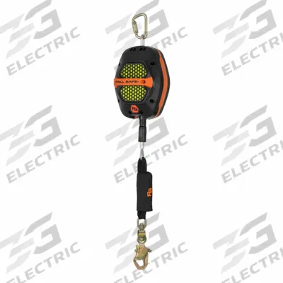 FALL SAFE Self Retracting Lifeline: Dielectric 1 inSteel Carabiner Anchor - Mounted SRLs with Reduce Lock-Up