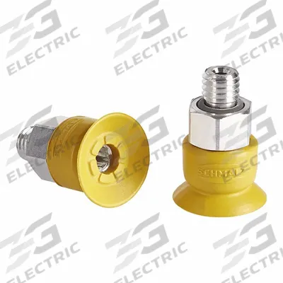 SCHMALZ Vacuum Pad Assembly: M5, 16.8 mm Pad Dia, NBR-ESD, 55 A, Yellow - Flat Type Electronics Industry ESD Vacuum Pad Assemblies