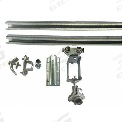 Dayton Festoon System Kit: C-Rail, 70 ft – 70 ft, 94 ft Min Cable/Hose Required - Track Festoon Kits