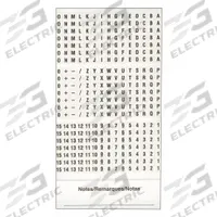 3M Wire Marker Book: //0 to 15/A to Z/– (Minus)/+ (Plus), Black on White, 450 Labels, 5 PK (MPN SPB-02). Key specifications — Legend: + (Plus); Label Material: Vinyl Impregnated Cloth Film; Brand: 3M; Color: Black on White.