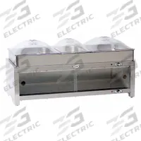 CADCO Buffet Server: 28 in Overall Lg, 15 1/4 in Overall Dp, 14 in Overall Ht, Stainless Steel (MPN CMLB-CSLP). Key specifications — Voltage: 120V AC; Base Material: Stainless Steel; Manufacturer Part Number: CMLB-CSLP; Product Type: Buffet Server; Brand: CADCO; NSF Certified: No; Lid Material: Polycarbonate; Color: Silver.