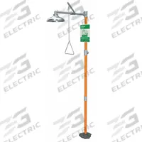 GUARDIAN EQUIPMENT Plumbed Shower: Floor Mnt, Stainless Steel Sprayhead, Shroud, Orange (MPN G1662SSH). Key specifications — Brand: GUARDIAN EQUIPMENT; Activation: Pull Rod.