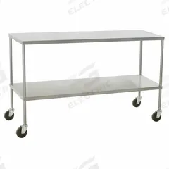 EAGLE GROUP Work Table: Fixed Ht, Stainless Steel, 46 in x 24 in, 175 lb Overall Load Capacity (MPN ITU2446). Key specifications — Unit Type: Not Expandable or Modular; For Environment: Medical; Assembly: Fully Assembled; Wheel Type: Solid; Wheel Material: Resilient; Mobility: Casters; Height Adjustability: Fixed Height; Caster Type: (4) Swivel.