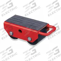 DAYTON Machine Roller: 5,500 lb, 4 1/8 in Deck Ht, 8 1/4 in L x 5 in W, (2) Rollers, Fixed, Nylon (MPN 2MPR6). Key specifications — Top Plate Surface: Rubber Padded; Brand: DAYTON; Color: Red.