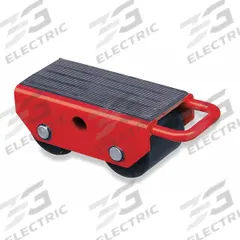 DAYTON Machine Roller: 5,500 lb, 4 1/8 in Deck Ht, 8 1/4 in L x 5 in W, (2) Rollers, Fixed, Nylon (MPN 2MPR6). Key specifications — Top Plate Surface: Rubber Padded; Brand: DAYTON; Color: Red.
