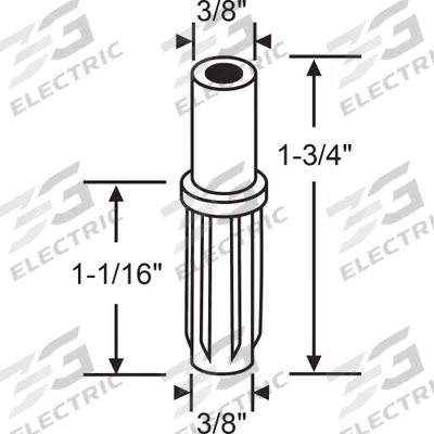 Grainger Plunger Pin: 1 3/4 in Lg, 3/8 in Wd, 150 lb Max Wt - Hanging Door Pivots