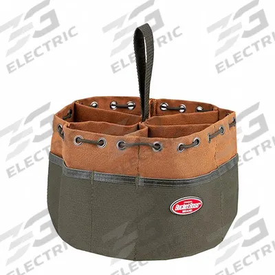 BUCKET BOSS Bucket Bag: 10 in W x 6 1/2 in H x 10 in L, Brown, Canvas, 19 Pockets - Canvas Bucket Bags