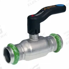 APOLLO Ball Valve: 1/2 in, Stainless Steel, Straight Valve Body, Press x Press, Full Port Ball Port (MPN 123457176). Key specifications — Brand: APOLLO; Handle: Lever.