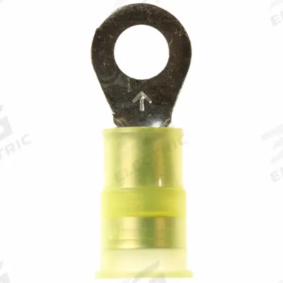 3M Ring Terminal: Yellow, Nylon Insulation, #10 Stud Size, 12 AWG to 10 AWG Wire Sizes - Insulated Ring Terminals