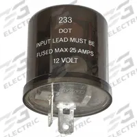 BUSSMANN Automotive Flasher: 12V DC, 1 to 10, 3 Terminals, Flasher Relay, 20 A Current Rating (MPN NO. 233). Key specifications — Brand: BUSSMANN; Compatible Product Type: Vans; Product Type: Flasher Relay; Voltage Rating: 12V DC; Flash Rate per Minute: 1 to 10.
