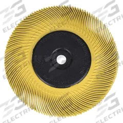 SCOTCH-BRITE Radial Bristle Brush: Type C, 6 in Dia x 7/16 in Wd, 1 in Arbor, Ceramic, 80 Grit (MPN 61500187770). Key specifications — Brand: SCOTCH-BRITE.