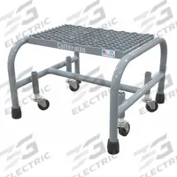 COTTERMAN Step Stool: 12 in Overall Ht, 450 lb Load Cap, 1 Steps, Steel, 12 in Standing Ht (MPN 1001N1818A1E10B3C1P1). Key specifications — attr1051722: Rolling Step Stool; attr1055542: Not Stackable; attr1051712: Replacement Foot Pads; attr1051697: COTTERMAN; attr1051699: (4) Swivel; attr1051702: Gray; attr1051707: Rubber; attr1051708: Slip-Resistant.