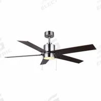 CANARM Ceiling Fan: 3,548 cfm Airflow, 52 in Blade Dia, 3 Speeds, 120V AC, Single Phase, Gray (MPN CF52ROM5BN-ES). Key specifications — Voltage: 120V AC; Light Kit: Yes; Number of Speeds: 3; Phase: Single; Current: 0.26 A; Brand: CANARM.