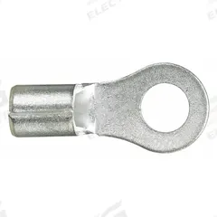 PANDUIT Ring Terminal: Bare, 3/8 in Stud Size, 14 AWG to 10 AWG Wire Sizes, 2,000 V (MPN P10-38R-D). Key specifications — Brand: PANDUIT; Barrel Style: Serrated.