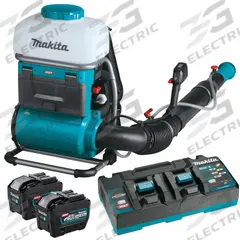 MAKITA Backpack Mister Blower Kit: For Lawn, Garden and Agriculture, Mix-in-Tank, XGT® (MPN GMP01PL). Key specifications — Brand: MAKITA; Chemical Compatibility: Insecticide.