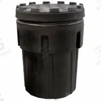 BLACK DIAMOND ECO SOLUTIONS Overpack Drum: Polyethylene, 95 gal, Screw-On Lid, 41 1/2 in x 31 1/2 in (MPN 1095-BD). Key specifications — Drum Material: Polyethylene; Drum Head Type: Open Head; UN Rating Solids: Not Rated; UN Rating Liquids: Not Rated; Interior Lining: Unlined/No Interior Coating; Drum Message Text: None; Closing Ring Material: HDPE; For Holding: Spill Kit.