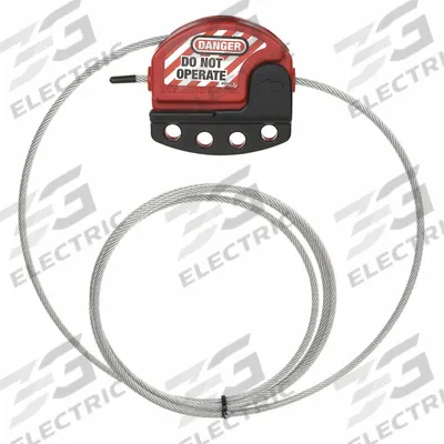 MASTER LOCK Cable Lockout: Squeeze Handle, Includes Cable, Steel, 6 ft Cable Lg, Red - Squeeze-Handle Cable Lockouts