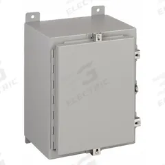 WIEGMANN Enclosure: Steel, 20 in x 20 in x 6 in, NEMA 12/13/4, Solid Cover, Hinged (MPN N4202006). Key specifications — Closure Method: Padlock Hasp; Brand: WIEGMANN; Knockouts: Not Included.
