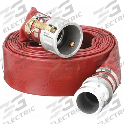 APPROVED VENDOR Water Discharge Hose: 3 in Hose Inside Dia., 50 ft Hose Lg, 125 psi, Red - PVC Water Discharge Hose Assemblies with Synthetic Fabric Reinforcement