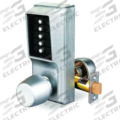 SIMPLEX Mechanical Push Button Lockset: Chrome (MPN 101226D41) - Mechanical Keyless Access Locksets
