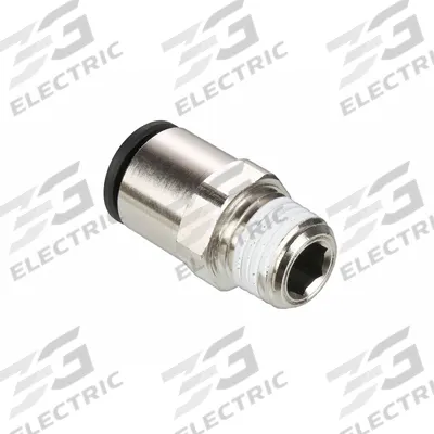 LEGRIS Push-Fit Adapter Fitting: 1/2 in Pipe x 6 mm OD Size, BSPT x Push-to-Connect - Nylon & Nickel-Plated Brass Tube Fittings