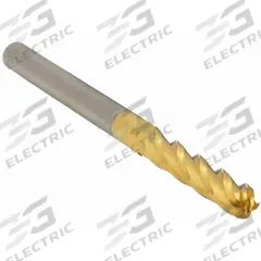 APPROVED VENDOR Ball End Mill: Carbide, TiN Coated, 4 Flute, 5/16" Mill Dia, 1-1/2" LOC, 6" OAL (MPN 229-001035A)