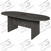 REGENCY Conference Table: Oval, Melamine, Ash Gray, 71 in Overall Lg, 35 in Overall Wd, Wood, PVC (MPN LCTRT7135AG). Key specifications — attr987891: Slab Leg; attr987894: Melamine; attr987867: PVC; attr987857: REGENCY; attr987872: Wood.