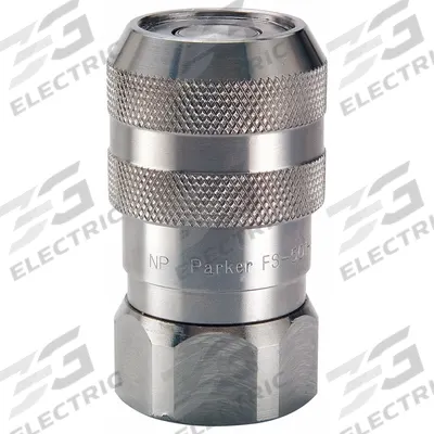 PARKER Hydraulic Quick Connect Hose Coupling: 1 in Coupling Size, 316 Stainless Steel - Parker FET Series Hydraulic Quick-Connect Coupling Bodies
