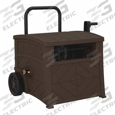 SUNCAST Garden Hose Reel: 150 ft (5/8 in I.D.), 12 in Reel Dia, Cyberspace - Hand-Crank Garden Hose Reel Cabinets