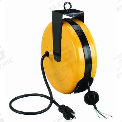 APPROVED VENDOR Extension Cord Reel: Ratchet Lock, 25 ft Cord Lg, 16 AWG, SJTOW - Hardwired Self-Retracting Cord Reels