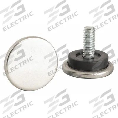 APPROVED VENDOR Leveling Glides: Nickel, Round, Silver, 1 1/16 in Overall Dia