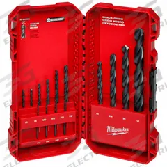 MILWAUKEE Jobber Length Drill Bit Set: 14 Pc, 1/16" to 1/2", 135° Split Point, Black Oxide HSS (MPN 48-89-2800). Key specifications — attr1236168: PACKOUT™ Case.