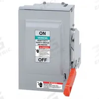SIEMENS Solar Safety Disconnect Switch: Fusible, 60 A, 600V AC, Indoor, Positive Polarity (MPN HF362PVPG). Key specifications — Phase: Three; UL 98B Certification: Yes; Brand: SIEMENS.