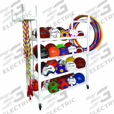 CHAMPION SPORTS Physical Education Equipment Cart: 61 in Overall Lg, 19 in Overall Wd - Equipment Racks