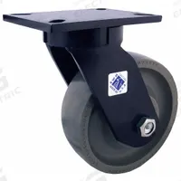 RWM Plate Caster: Swivel, Phenolic, 6 in Wheel Dia, 3 in Wheel Wd, 8 in Mounting Ht, Roller, Swivel (MPN 76-DUR-0630-S-DSL). Key specifications — Wheel/Tread Color: Black; Brand: RWM; Roll Up: Swivel.