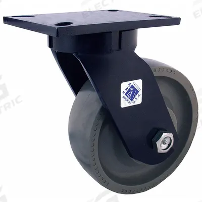 RWM Plate Caster: Swivel, Phenolic, 6 in Wheel Dia, 3 in Wheel Wd, 8 in Mounting Ht - Heavy-Duty General-Purpose Kingpinless Plate Casters